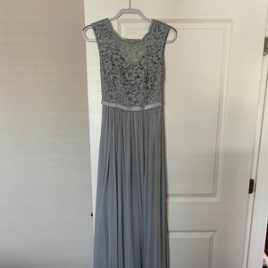 DAVID'S BRIDAL // Long Bridesmaid Dress w/ Lace Bodice